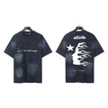 2026 New Trendy American Retro H Hell Star Series Printed T-Shirt