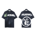 2026 New Trendy American Retro H Hell Star Series Printed T-Shirt