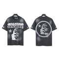 2026 New Trendy American Retro H Hell Star Series Printed T-Shirt