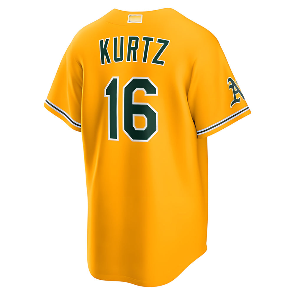 morrishop Athletics #16 Nick Kurtz Player Gold Alternate Stadium Stitched Jerseys