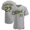 morrishop Athletics #23 Shea Langeliers Player Gray Authentic Road Stitched Jersey