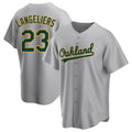 morrishop Athletics #23 Shea Langeliers Player Gray Replica Road Stitched Jerseys