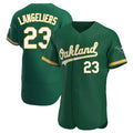 morrishop Athletics #23 Shea Langeliers Player Green Authentic Kelly Alternate Stitched Jerseys