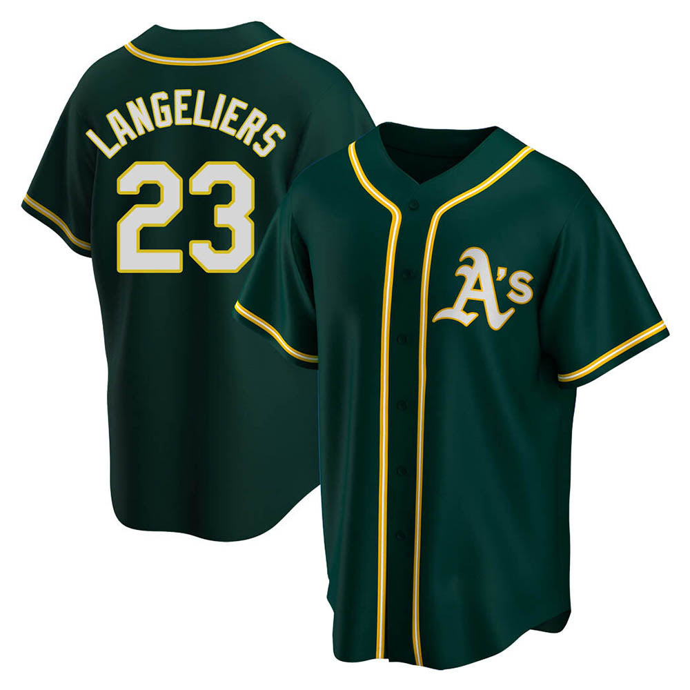 morrishop Athletics #23 Shea Langeliers Player Green Replica Alternate Stitched Jerseys