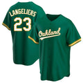 morrishop Athletics #23 Shea Langeliers Player Green Replica Kelly Alternate Stitched Jerseys