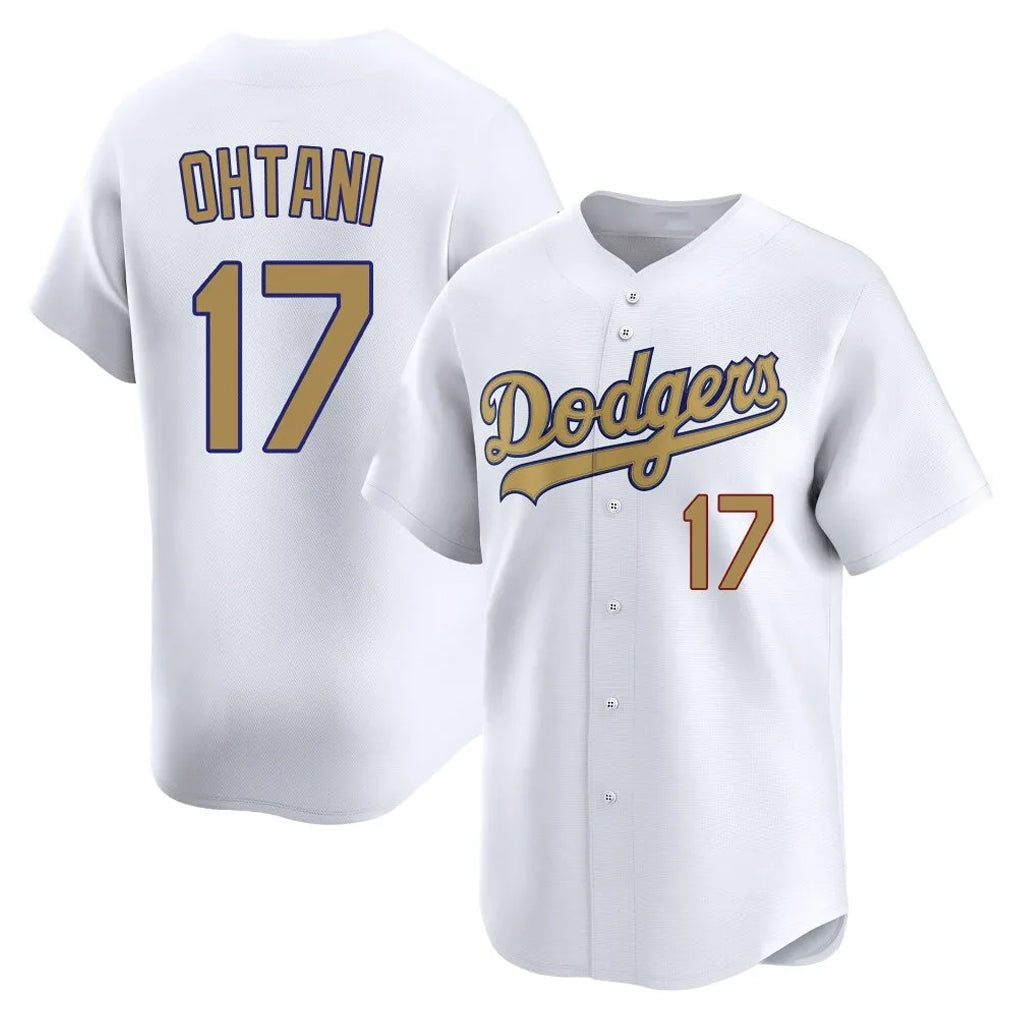 morrishop LA.Dodgers #17 Shohei Ohtani Player Gold Collection Limited Home Stitched Jerseys