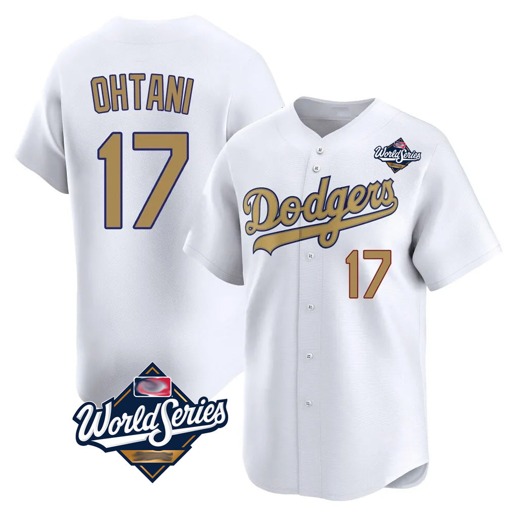 morrishop LA.Dodgers #17 Shohei Ohtani Player Gold World Series Collection Limited Home Stitched Jerseys
