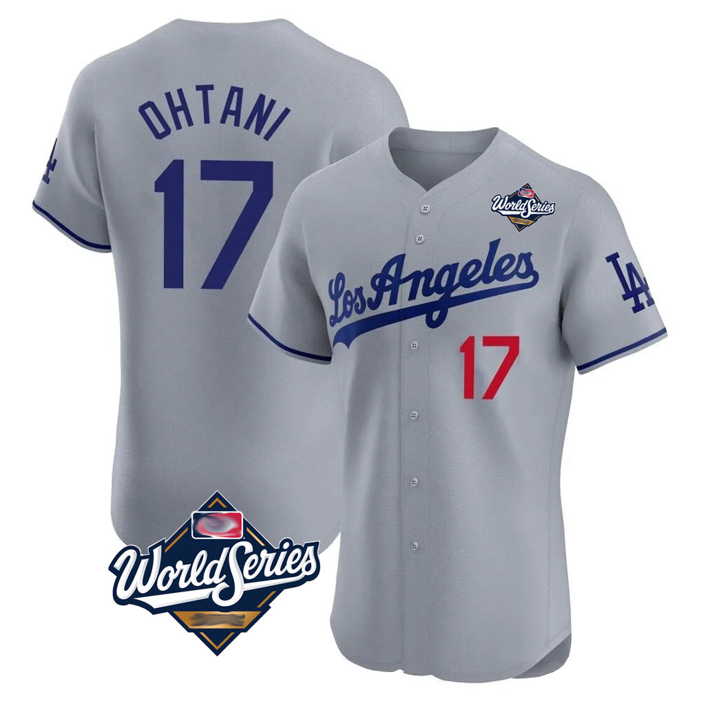 morrishop LA.Dodgers #17 Shohei Ohtani Player Gray World Series Limited Elite Home Stitched Jerseys