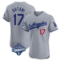 morrishop LA.Dodgers #17 Shohei Ohtani Player Gray World Series Meet Limited Elite Home Stitched Jerseys