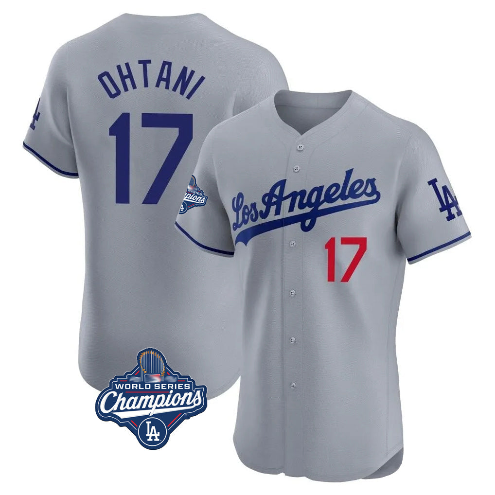 morrishop LA.Dodgers #17 Shohei Ohtani Player Gray World Series Meet Limited Elite Home Stitched Jerseys