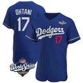 morrishop LA.Dodgers #17 Shohei Ohtani Player Royal World Series Limited Elite Home Stitched Jerseys