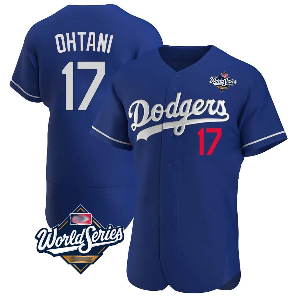 morrishop LA.Dodgers #17 Shohei Ohtani Player Royal World Series Meet Limited Elite Home Stitched Jerseys
