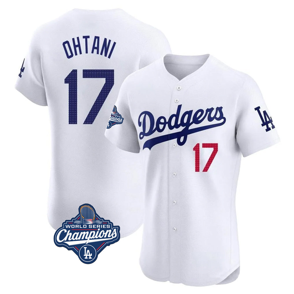 morrishop LA.Dodgers #17 Shohei Ohtani Player White World Series Meet Limited Elite Home Stitched Jerseys