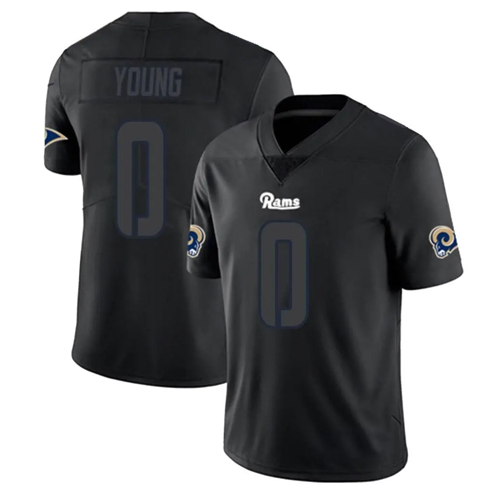 Morrishop LA.Rams #0 Byron Young Player Black Impact Limited Home Game Stitched Jerseys