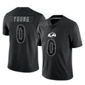 Morrishop LA.Rams #0 Byron Young Player Black Limited Reflective Home Game Stitched Jerseys