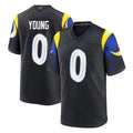 Morrishop LA.Rams #0 Byron Young Player Black Midnight Rivalries Collection Home Game Stitched Jerseys