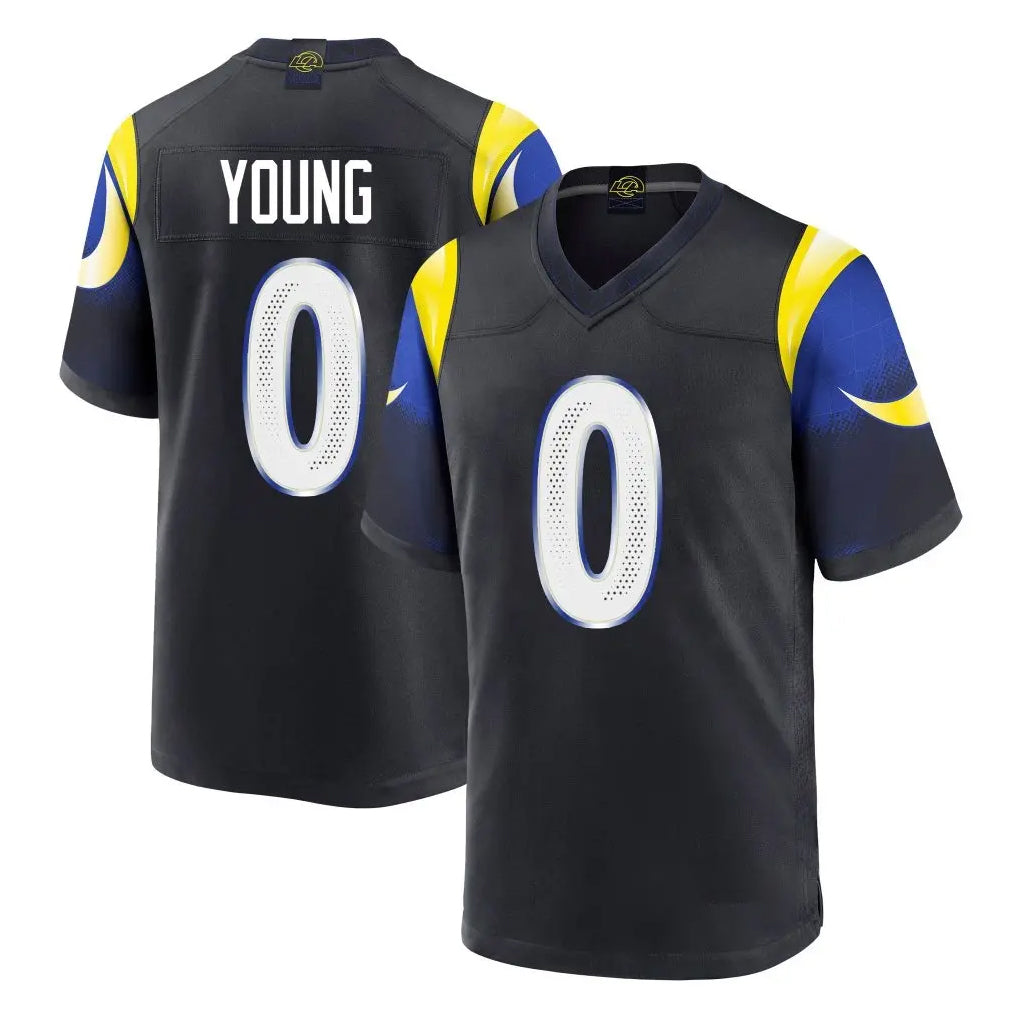 Morrishop LA.Rams #0 Byron Young Player Black Midnight Rivalries Collection Home Game Stitched Jerseys