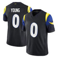 Morrishop LA.Rams #0 Byron Young Player Black Midnight Rivalries Collection Limited Home Game Stitched Jerseys