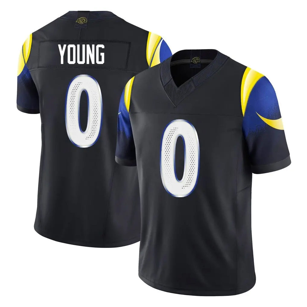 Morrishop LA.Rams #0 Byron Young Player Black Midnight Rivalries Collection Limited Home Game Stitched Jerseys