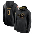 Morrishop LA.Rams #0 Byron Young Player Black Salute to Service Hoodies Limited Game Stitched Jerseys