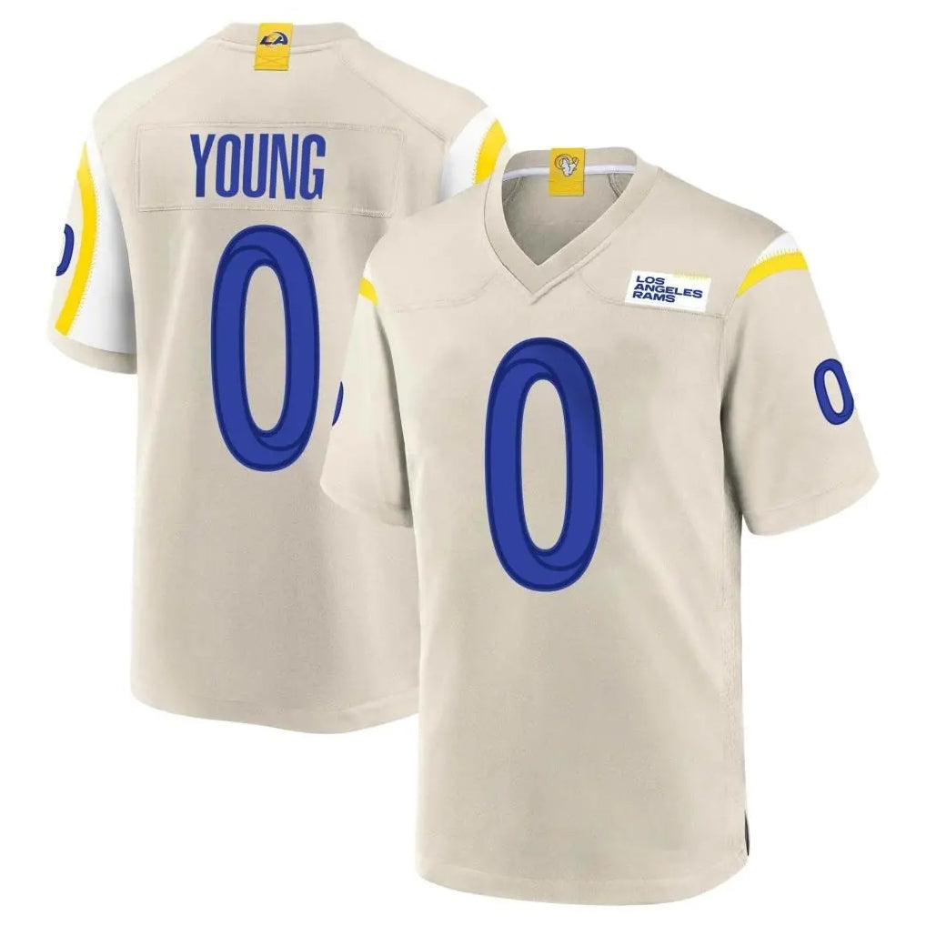 Morrishop LA.Rams #0 Byron Young Player Bone Home Game Stitched Jerseys