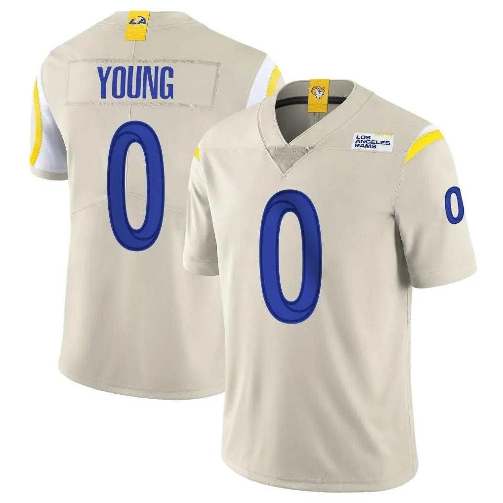 Morrishop LA.Rams #0 Byron Young Player Bone Limited Vapor Home Game Stitched Jerseys