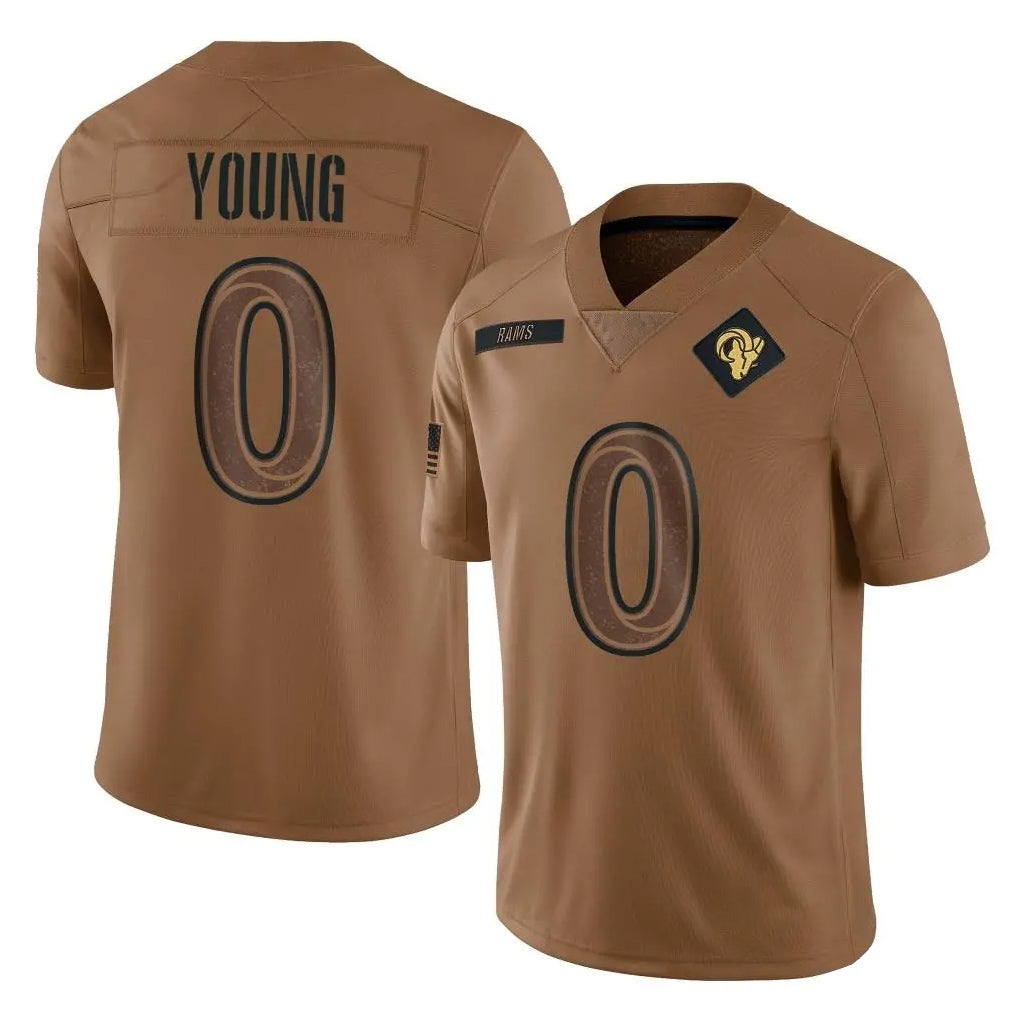 Morrishop LA.Rams #0 Byron Young Player Brown Salute To Service Limited Stitched Jerseys