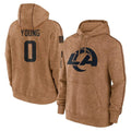 Morrishop LA.Rams #0 Byron Young Player Brown Salute to Service Hoodies Limited Game Stitched Jerseys