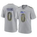 Morrishop LA.Rams #0 Byron Young Player Gray Atmosphere Fashion Home Game Stitched Jerseys