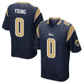 Morrishop LA.Rams #0 Byron Young Player Navy Home Game Stitched Jerseys