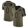 Morrishop LA.Rams #0 Byron Young Player Olive Salute To Service Limited Game Stitched Jerseys