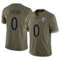 Morrishop LA.Rams #0 Byron Young Player Olive Salute To Service Limited Stitched Jerseys