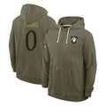 Morrishop LA.Rams #0 Byron Young Player Olive Salute to Service Pullover Hoodies Limited Stitched Jerseys