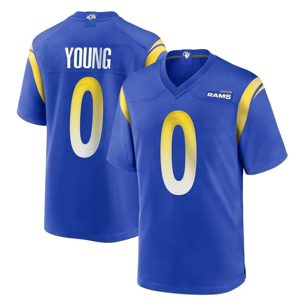 Morrishop LA.Rams #0 Byron Young Player Royal Home Game Stitched Jerseys