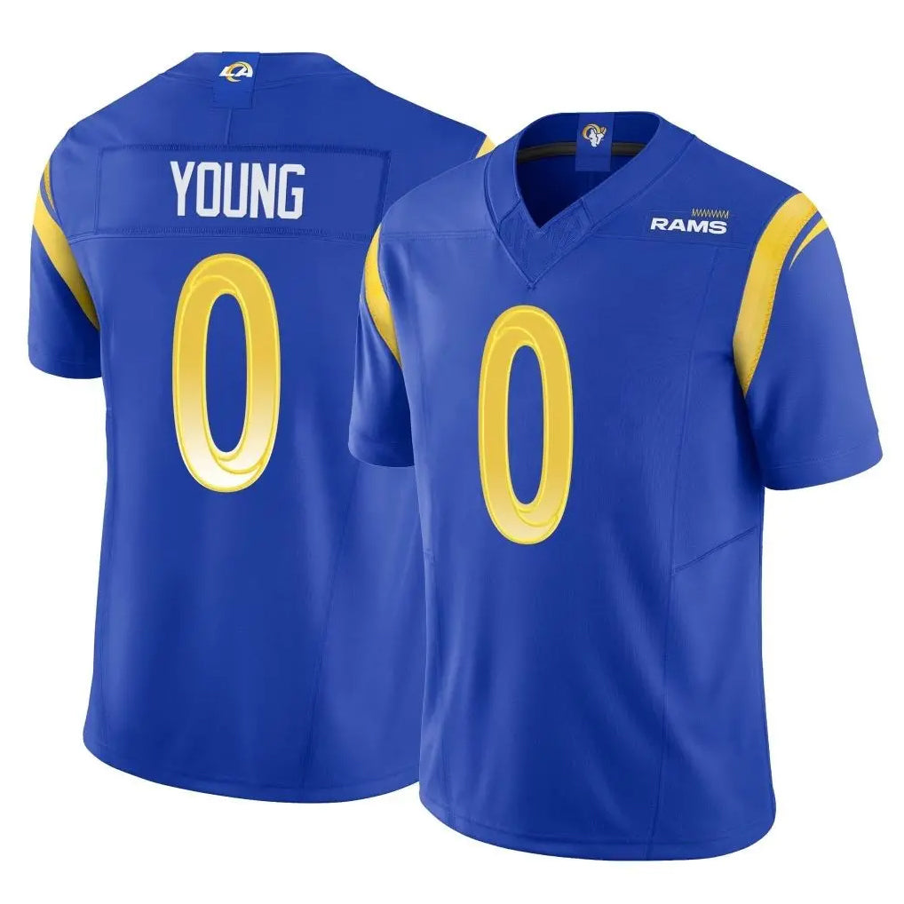 Morrishop LA.Rams #0 Byron Young Player Royal Limited Vapor F.U.S.E. Home Game Stitched Jerseys