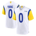 Morrishop LA.Rams #0 Byron Young Player White Home Game Stitched Jerseys