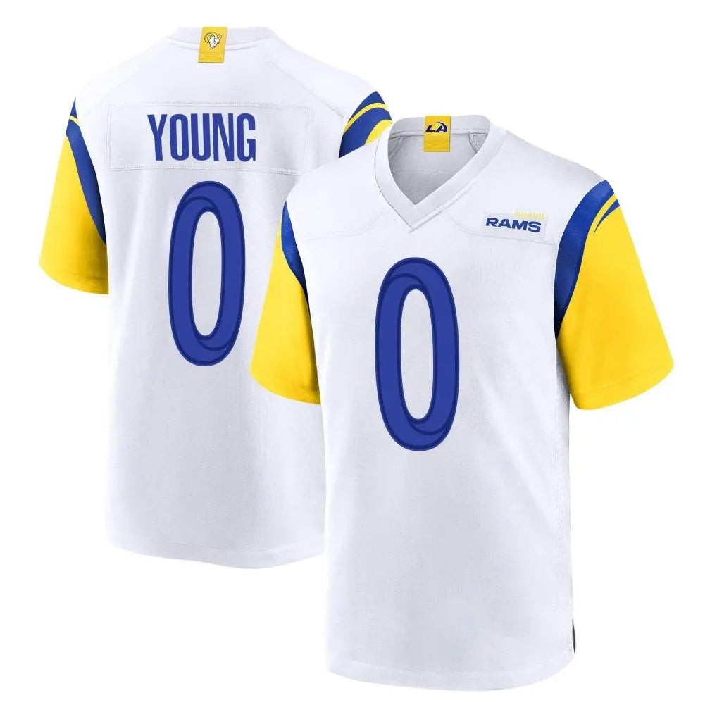 Morrishop LA.Rams #0 Byron Young Player White Home Game Stitched Jerseys