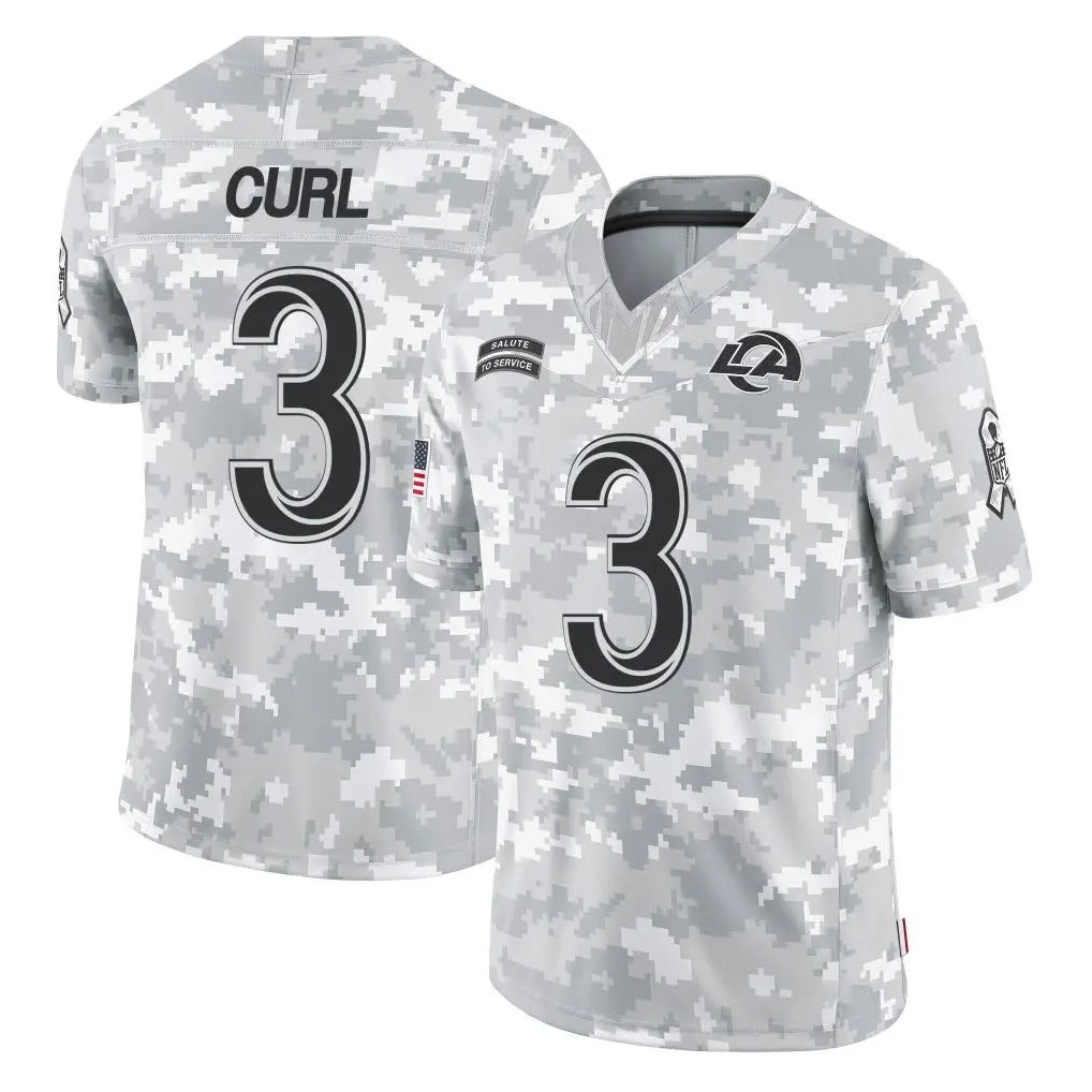 Morrishop LA.Rams #3 Kam Curl Player Arctic Camo Salute To Service Limited Game Stitched Jerseys
