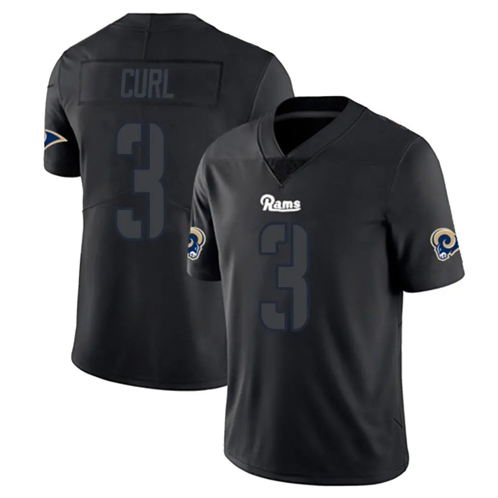 Morrishop LA.Rams #3 Kam Curl Player Black Impact Limited Home Game Stitched Jerseys