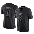 Morrishop LA.Rams #3 Kam Curl Player Black Limited Reflective Home Game Stitched Jerseys
