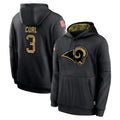 Morrishop LA.Rams #3 Kam Curl Player Black Salute to Service Hoodies Limited Game Stitched Jerseys