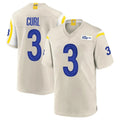 Morrishop LA.Rams #3 Kam Curl Player Bone Home Game Stitched Jerseys