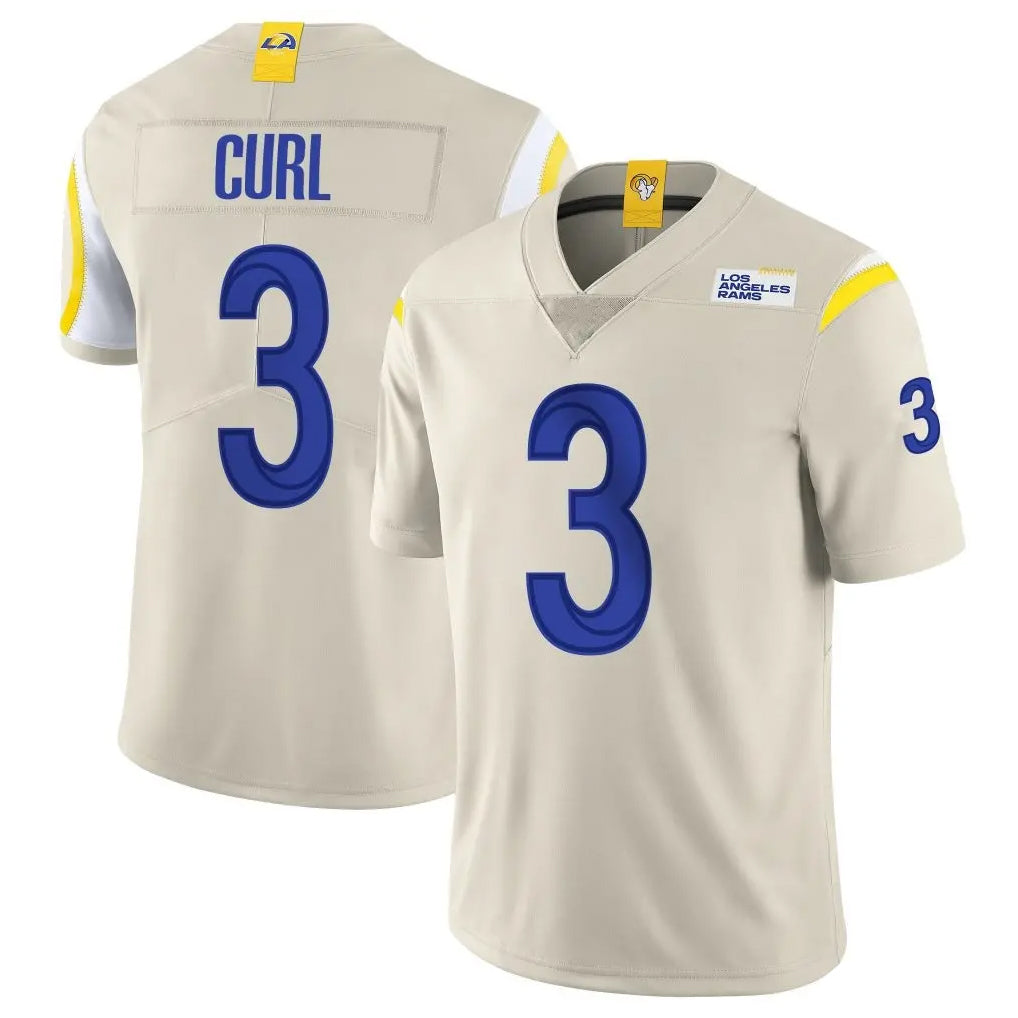 Morrishop LA.Rams #3 Kam Curl Player Bone Limited Vapor Home Game Stitched Jerseys