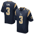 Morrishop LA.Rams #3 Kam Curl Player Navy Home Game Stitched Jerseys